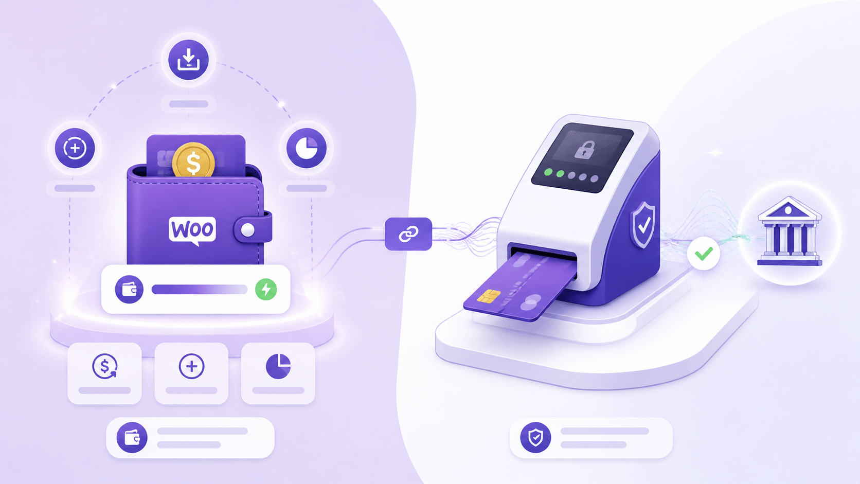 Wallet vs payment gateway illustration showing how a WooCommerce digital wallet and payment gateway work together